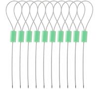 FELTECHELECTR 10pcs Wire Tag Seal Self-Locking Cable Seal Easy to Use Green Abs Coating Adjustable Locking Length for Transportation and Logistics