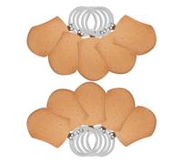 FELTECHELECTR 10pcs Wooden Shield Keychains Blank for Engraving with Iron Ring, Classic Aesthetic and Timeless Wooden Texture, for DIY Crafts and Special Present Accessories