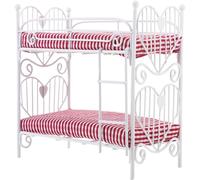 FELTECHELECTR 12 Scale Miniature Iron Wire Bunk Bed Model for Dollhouse Mini Bunk Bed Furniture Ornament for S Doll House Bedroom Play Miniature Dollhouse Decor