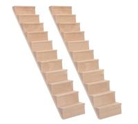 FELTECHELECTR 12 Scale Miniature Wooden Staircase for Dollhouse DIY Accessories, 11-Step Handrail-Free Mini Stairs for Miniature House Decor and Landscape Layout