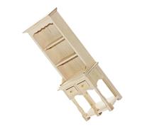 FELTECHELECTR 12 Scale Small Storage Cabinet with Two Doors and Drawers, Mini House Display Cabinet Model for Doll Accessories and Collectible