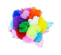 FELTECHELECTR 12pcs 60 x 60cm Square Silk Juggling Scarves for Kids Breathable Movement Scarves for Dance and Tricks Portable Performance Props Random Colours