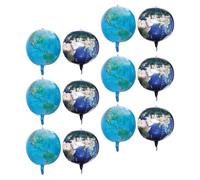 FELTECHELECTR 12pcs Globe Helium Balloons Large Aluminum Foil Earth Balloons with Vivid World Map Educational Planet Decor for Birthday Parties Earth Day Celebrations Indoor Outdoor Backdrop