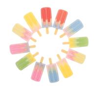 FELTECHELECTR 12Pcs Miniature Ice Cream Sticks Set, Mixed Color DIY Dollhouse Food Decor, Tiny Simulation Dessert Crafts for and Collectibles