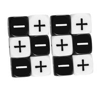 FELTECHELECTR 12Pcs Plus Minus Sign Dice Set Black and White 6-Sided Acrylic Dice for Large Counting for Party and Board Game Accessories