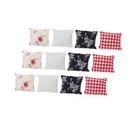 FELTECHELECTR 12pcs Scale Lightweight Cloth Cushions for Dollhouse Furniture Accessories Realistic Patterns for Creative Play and Home Decor