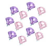 FELTECHELECTR 12pcs Sea Shell Aluminum Foil Balloons Purple and Pink Party Decorations Beach Themed Birthday Balloon Set