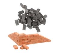 FELTECHELECTR 16 Scale Blue and Red Clay Bricks for Micro Landscape Decoration and Dollhouse Building