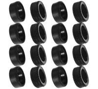 FELTECHELECTR 16PCS RC Model Car Replacement Rubber Tires with Treaded and Smooth Covers for Enhanced Traction Fit for DIY Projects Truck Drift and Versatile Terrain Performance
