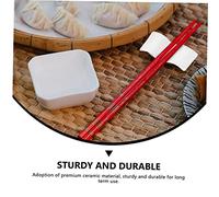 FELTECHELECTR 2 Pcs Ceramic Chopsticks Holders Wave Design Spoon Rest Racks Kitchen Utensil Stand for Home Restaurants Hotels Tableware Organizer