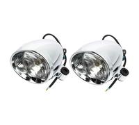FELTECHELECTR 2 Pcs Motorcycle Auxiliary Fog Lamp Vintage Bullet Style Headlight Spotlights for Motorbike Wider Bright Beam Non-dazzling Driving Lights