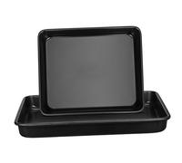 FELTECHELECTR 2 Pcs Non-Stick Stainless Steel Baking Tray Set 13-inch Deep Roasting Pan 11-inch Shallow Sheet Pan Heavy Duty Bakeware for Oven for Cookies Pastries and Roasting Vegetables