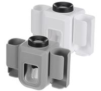 FELTECHELECTR 2 Pcs Wall-mounted Toothpaste Holder and Toothbrush Holder with No-drill Installation, Made of Sturdy Ps and Tpe Materials, Simple Design for Secure Bathroom Storage and Organizing