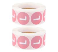 FELTECHELECTR 2 Roll Round Clothing Size Self-Adhesive Stickers in Pink Paper Material Premium Multi-Functional Size Labels for Gloves and Sweaters Clearly Display for Retail and Organising