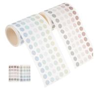 FELTECHELECTR 2 Rolls Round Dot Stickers Decorative Stickers Easy to Paste Pp Material for Diaries and DIY Decoration, Colourful Self-Adhesive Scrapbooking Seal Decals Unique Beautiful Style