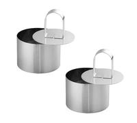 FELTECHELECTR 2 Sets Stainless Steel Meat Patty Mold Multi-Function Burger Press with Smooth Surface Easy to Clean for Home Party and Picnic Use