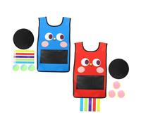 FELTECHELECTR 2 Sets Sticky Ball Costume with Soft Balls and Tails Outdoor Game Vests for Interactive Dodgeball Play Safe and Easy to Red Designs