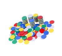 FELTECHELECTR 200pcs Plastic Counting Chips Poker Tokens for Bingo Games Math Learning and Card Parties Mixed Solid Colors Sturdy Edges for Sorting and Counting Activities