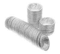 FELTECHELECTR 200pcs Silver Tinfoil Baking Cups for Egg Tarts and Small Pies, Convenient and Practical Dessert Baking Cups with Fine Craftsmanship, for Cake Shop and Home Kitchen Use