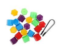 FELTECHELECTR 20pcs Car Wheel Nut Covers Tire Hub Caps Anti-rust Dustproof Plastic Caps with Clip Bag Easy DIY Installation Compatible with Vehicle Models