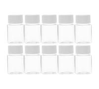 FELTECHELECTR 20pcs Mini Travel Sub Bottles Clear Small Plastic Jars with Screw Caps Wide Mouth Airtight Seal for Capsules Pills Samples Lab Storage