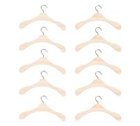 FELTECHELECTR 20Pcs Mini Wooden Doll Hangers Natural Color 12Cm Bjd Dolls Clothes Accessory Hangers for Dollhouse Clothing Organization