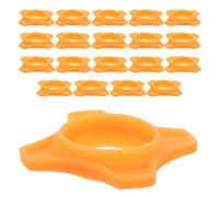 FELTECHELECTR 20PCS Orange Microphone Rubber Rings Anti-slip Shockproof Protector with Four-corner Design for Wireless Ktv Mic Grip Stability and Drop Prevention Accessories