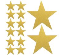 FELTECHELECTR 24pcs Gold Star Decorations Double Printed Paper Glitter Stars Creative Artistic for Offices and Homes Versatile Application Easy DIY for Students and DIY Enthusiasts