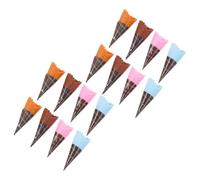 FELTECHELECTR 24Pcs Mini Ice Cream Cone Models for Play, Realistic Artificial Ice Cream Cone Props, Multi-Color DIY Pretend Dessert Shop Decor and Photography Display