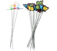 FELTECHELECTR 24pcs Pvc Butterfly and Dragonfly Garden Stakes, Weather Resistant Decorative Butterfly Decoration for Planters and Patio, Not Easy to Deform Or Break, Outdoor Lawn Ornament