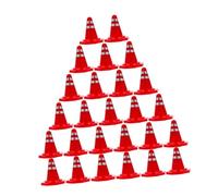 FELTECHELECTR 25pcs Simulation Traffic Roadblock Signs for Sand Table DIY Model Realistic Colored Road Cones and Barriers Educational for Traffic and Pretend Play