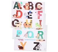 FELTECHELECTR 26pcs Vinyl Letter Stickers Animal Alphabet Non-Magnetic Alphabet Stickers DIY Wall Decals for Boys and Girls Decor Safe