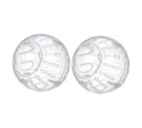 FELTECHELECTR 2pcs 10cm Mini Hamster Running Balls for Small Pets, Silent Exercise Wheels for Gerbils and Dwarf Hamsters, White Small Animal Training and Cage Accessories