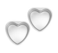 FELTECHELECTR 2pcs 4-inch Heart Shaped Cake Pans with Fixed Base, Deep Baking Molds for Oven, Reusable Heart Cake Rings for Cheesecake and Flan Baking