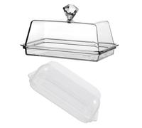FELTECHELECTR 2pcs Acrylic Butter Dish with Lid Household Butter Tray and Snacks Easy to Clean and Suitable for Dessert Shops and Kitchens