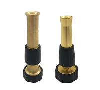 FELTECHELECTR 2pcs Brass Garden Hose Nozzle 5 Inch Heavy Duty Adjustable Spray Nozzle with American 3/4 Inner Teeth Alloy Construction for Window and Wall Cleaning