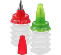 FELTECHELECTR 2pcs Cake Decorating Icing Bottles Set, Reusable Plastic Cream Piping Tools for Cookie and Cake Decoration, Baking Supplies for DIY Frosting and Squeeze Icing in Random Color