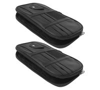 FELTECHELECTR 2pcs Car Sun Visor Organizer PU Material Auto Interior Storage Bag with Multi-pocket Design for Cards Sunglasses Documents Driver License Holder for Neat Vehicle Organization