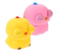 FELTECHELECTR 2Pcs Cartoon Stress Relief Squeeze Lightweight Soft Gel Pressure Relief for Adults and Office Use Fun Sensory Pocket-friendly Anxiety Pink Yellow