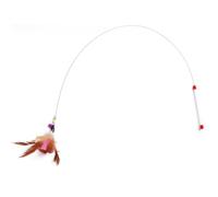 FELTECHELECTR 2pcs Cat Stick Wand with Bell and Fish Shape Feather Teaser Plastic and Wire Material for Interactive Play and Training Keep Cats Healthy
