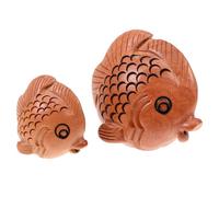 FELTECHELECTR 2pcs Decorative Wooden Fish Pendants for Bracelet Making, Unique Realistic Modeling Craft Accessories, for DIY Bracelet Making and Creation