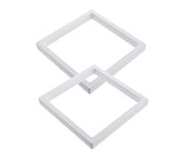 FELTECHELECTR 2pcs Floating Frame Jewelry Display Boxes with Push-to-open Design 3d Floating Effect White Plastic and Flexible Pe Membrane Elegant Display for Store and Professional Use