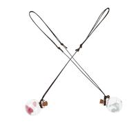 FELTECHELECTR 2Pcs Glass Perfume Bottle Pendant Hanging Essential Oil Diffuser for Car and Indoor Decoration Refillable Empty Bottles with Lanyard in Light Blue and Pink Aromatherapy Inspired