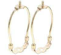 FELTECHELECTR 2pcs Golden Iron Lamp Harp Holder with Adjustable Structure and Flexible Height Adjustment Easy Installation Horn Shaped Lamp Shade Frame