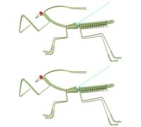 FELTECHELECTR 2pcs Handmade Realistic Mantis Ornaments Green Simulation Models Insect Figurines for Home Garden Office Decoration and Educational Display