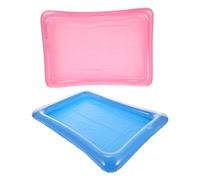 FELTECHELECTR 2pcs Inflatable Pool Drink Serving Tray Floating Ice Holder for Beer Snacks Drinks Multi-functional Summer Party Accessory for Swimming Beach Camping Outdoor Use Quick Inflate