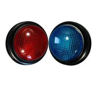 FELTECHELECTR 2pcs Interactive Quiz Buzzers for Classroom Family Games Plastic Answer Buttons with Lights and Sound Team Competition Game Props for Learning and Party Fun