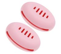 FELTECHELECTR 2pcs Makeup Sponge Case Silicone round Holder with 5-line Vent Design Soft and Sturdy Material Large Capacity for Travel Makeup Bag Protection