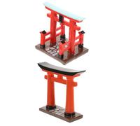 FELTECHELECTR 2pcs Mini Japanese Torii Gate Models for Dollhouse Accessories, Small Resin Torii Gate Props for Miniature Zen Garden and DIY Japanese Scene Decoration