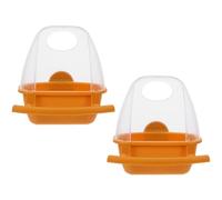 FELTECHELECTR 2pcs Parrot Food Feeder for Cage, Plastic Hanging Bird Feeding Bowl with Water Container, Suitable for Cockatiels and Parakeets, Cage Accessories for Pet Birds